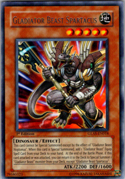 Gladiator Beast Spartacus - GLAS-EN018 - LP - Rare - 1st ed - Yugioh - Image 1