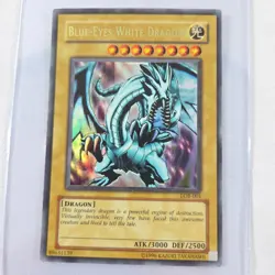 YUGIOH Blue-Eyes White Dragon LOB-001 Original Print Unlimited Lp Odd print line - Image 2