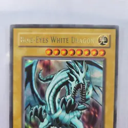 YUGIOH Blue-Eyes White Dragon LOB-001 Original Print Unlimited Lp Odd print line - Image 4