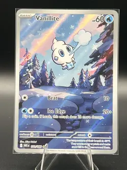 Pokemon TCG Vanillite 111/086 Illustration Rare Sv: White Flare Holo Near Mint - Image 1