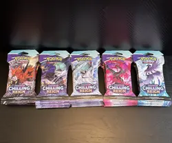 Pokemon Chilling Reign Sleeved Booster Packs, Sealed. Lot Of 25 Packs. - Image 1