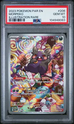 2023 Pokemon Paradox Rift Morpeko 206/182 IR Illustration Rare PSA 10 - Image 1