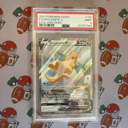 ~ PSA 9 Pokemon Dragonite V Alternate Full Alt Art #192 Evolving Skies MINT ~ - Image 1