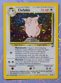 Clefable 5/130 Base Set 2 Rare Holo Pokemon Card NM - Image 1