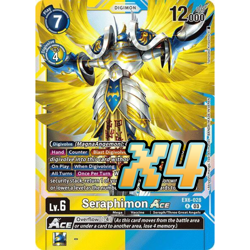 4X Seraphimon ACE EX6-028 Rare Infernal Ascension NM Digimon Card Game - Image 1