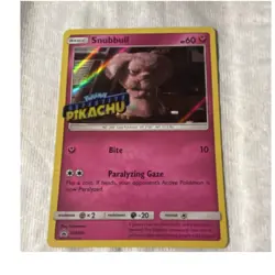 Pokemon TCG Snubbull SM200 Detective Pikachu Stamped Promo Holo Card - Image 1