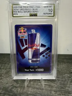 One Piece Red Bull DON!! 1k Blue Single Card Promo Foil Tournament Event AGS 10 - Image 1