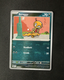 Pokemon Card - Scraggy 057/086 White Flare English - Master Ball Reverse - NM ⭐ - Image 1