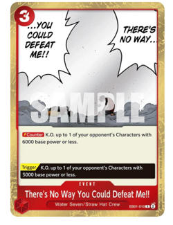 xThere's No Way You Could Defeat Me!! - EB01-010 - R - Foil One Piece Card Game - Image 1