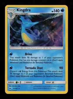 Kingdra 31/147 Holo Rare Burning Shadows Pokemon Cards - Image 1