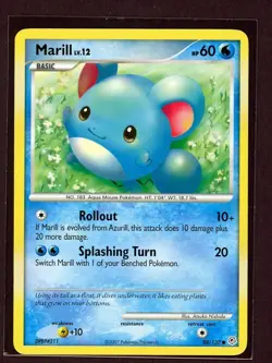 Marill Non-Holo 2007 Pokemon Card 88/130 Diamond & Pearl Set PLAYED - Image 1