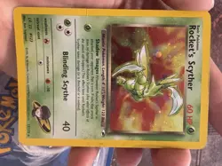 Rocket’s SCYTHER HOLO pokemon Card VINTAGE GYM HEROES 13/132 - Image 4