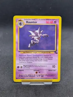 Pokemon Card Haunter 21/62 Fossil Set Non Holo Rare WOTC LP EXCELLENT - Image 1