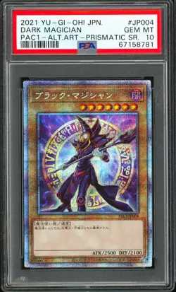 PSA 10 - 2021 YU-GI-OH! JPN PAC1-JP004 DARK MAGICIAN ALT ART PRISMATIC SR - Image 1