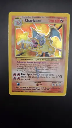 Base Set Charizard 4/102 — Heavy Play — Holo Rare Vintage Pokemon Card — WotC - Image 2