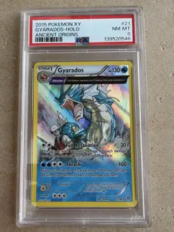 Pokemon XY TCG 2015 Gyarados 21/98 XY Ancient Origins Full Art Holo Card Psa 8 - Image 1