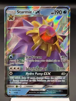 Starmie GX 14/68 - Ultra Rare Holo - S&M Hidden Fates Pokemon Card NM - Image 1
