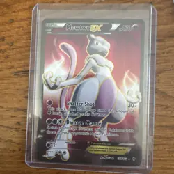 Pokemon Mewtwo-EX TCG Full Art Ultra Rare Holo Card Breakthrough 158/162 - Image 1