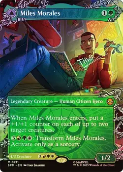 MTG FOIL Miles Morales // Ultimate Spider-Man Borderless - Marvel's Spider-Man - Image 1