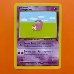 Slowpoke 1st Edition 55/62 Fossil Pokemon Card 1999 WOTC NM Vintage 055/062 1ED - Image 2
