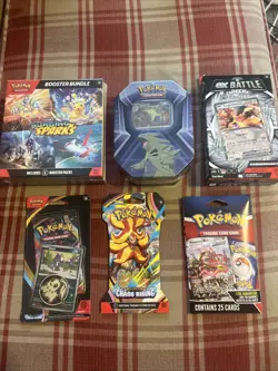 Pokemon New Lot Of 6 sealed Chaos, Rising Surgeon, Spark Tin Box Packs, 📦 - Image 1