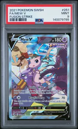2021 POKEMON SWORD & SHIELD FUSION STRIKE #251 FULL ART/MEW V PSA 9 - Image 1