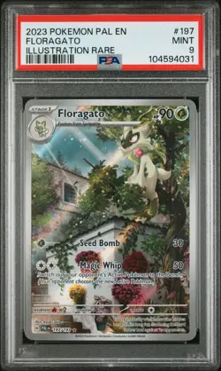 PSA 9 Mint 2023 POKEMON PALDEA EVOLVED ILLUSTRATION RARE #197 FLORAGATO Full Art - Image 1