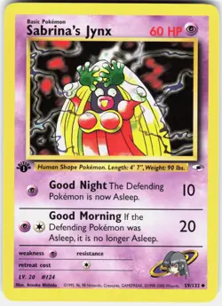 Sabrina's Jynx 59/132 Uncommon Gym Heroes Pokemon 1st Edition NM 01-03-76 - Image 1