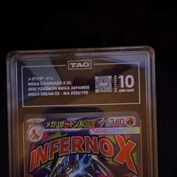 TAG 10 Gem Mint Mega Charizard X EX 223/193 Mega Dream EX Holo JP 2025 - Image 2
