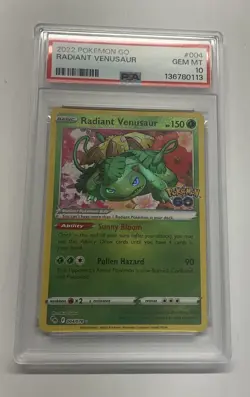 2022 Pokemon Go #004/078 Radiant Venusaur PSA 10 - Image 1