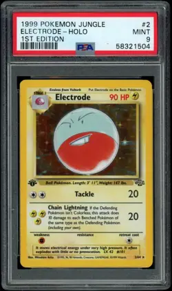 1999 POKEMON JUNGLE 1ST EDITION #2 ELECTRODE-HOLO PSA 9 - Image 1