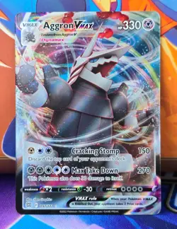 SWSH09: HOLO FOIL Aggron VMAX #097/172 - Ultra Rare Pokemon TCG - Image 1