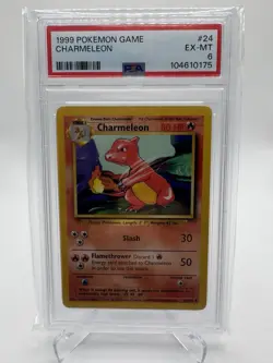 1999 POKEMON BASE SET UNLIMITED #24 CHARMELEON PSA 6 - Image 1