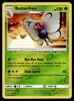 Butterfree 3/147 Rare Burning Shadows Pokemon Reverse Holo LP - Image 1