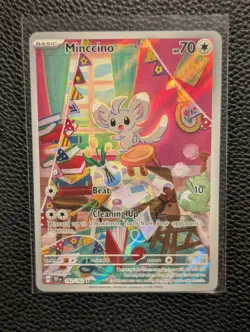 Pokemon TCG Minccino 182/162 SV05 Temporal Forces IR Holo - Image 1