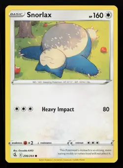 Snorlax 206/264 Common Fusion Strike Pokemon NM - Image 1
