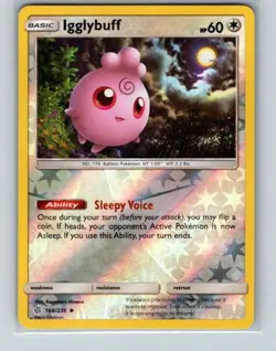 Igglybuff 168/236 Uncommon Cosmic Eclipse Pokemon Reverse Holo Near Mint - Image 1