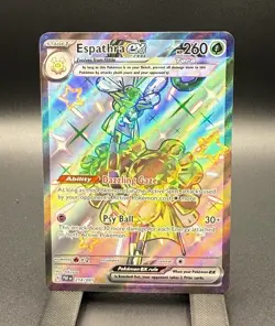 Pokemon TCG Espathra ex 214/091 Holo Full Art Shiny Ultra Rare Paldean Fates EN - Image 1