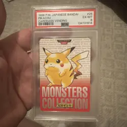 1996 Pikachu Pocket Monster Japanese Bandai Pikachu Carddass Vending PSA 6 #25 - Image 1