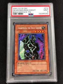 Yugioh 2003 Gearfried The Iron Knight BPT-012 PSA 9 Secret Rare - Image 1
