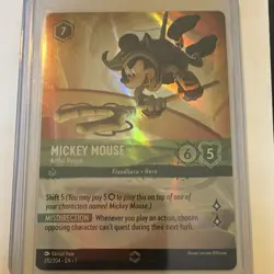 Disney Lorcana Mickey Mouse Artful Rogue Enchanted Foil 210/204 First Chapter EN - Image 1