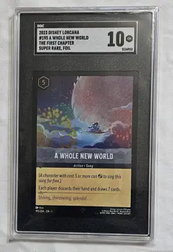 Disney Lorcana A Whole New World COLD FOIL 195/204 SGC 10 GEM MINT First Chapter - Image 1