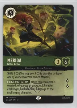 2026 Disney Lorcana - Wilds Unknown 12 Epic Foil Merida Gifted Archer #213 - Image 1