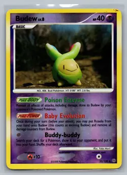 Budew Stormfront #33/100 Uncommon,Reverse Holo Pokemon Card - Image 1