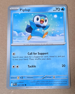 Piplup 027/094 2025 Regular Basic HP 70 Penguin Card Near Mint Pokemon - Image 1