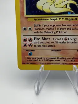 Ninetales Pokemon Card TCG Base Set Holo 1999 12/102 WOTC - Image 5