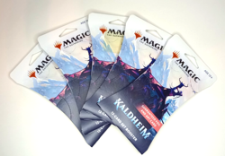 Magic The Gatering Kaldheim 12 Card Sleeved Set Booster Pack Lot of 5 - Image 1