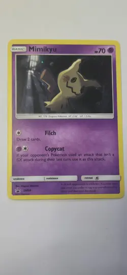 HOLO SWIRL!! Mimikyu SM99 Black Star Promo Holo NM Pokemon Card English - Image 1