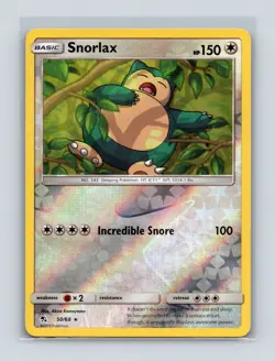 NM Snorlax 50/68 Hidden Fates Reverse Rare Pokemon Card - Image 1