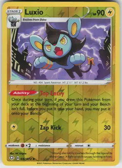 Pokemon Luxio 032/072 Shining Fates LP card Reverse Holo - Image 1